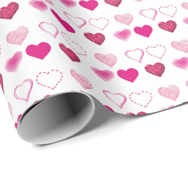 Pink Hearts Valentine's Day Gift Wrap (Roll Corner)