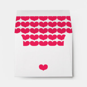 Pink Hearts Valentine's Day - Note Card Envelope