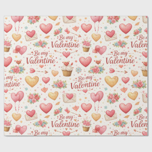Pink Hearts Valentine's Day Pattern Wrapping Paper