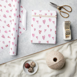 Pink Hearts Valentine's Day Wrapping Paper