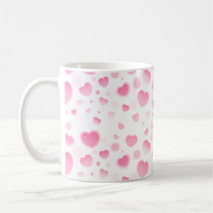 Pink Hearts - White Theme Coffee Mug