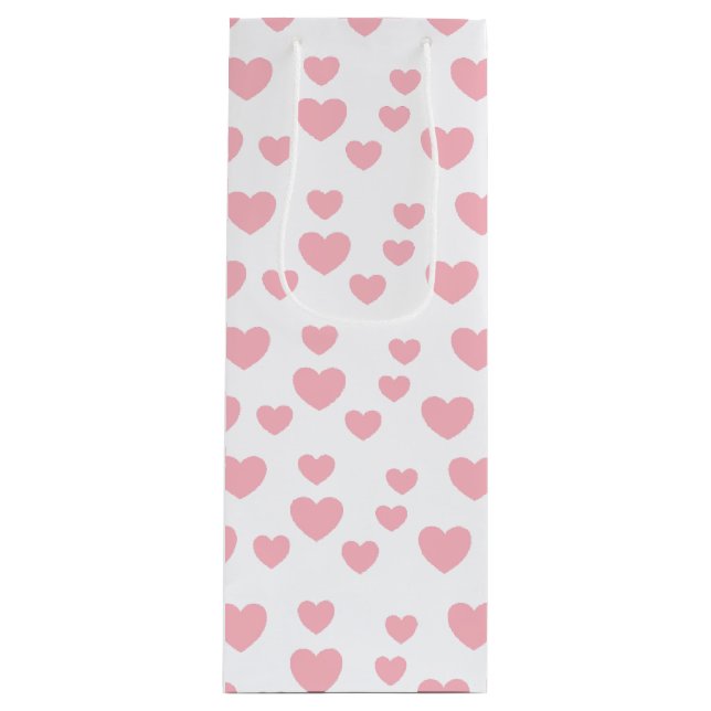 Pink Hearts Wine Gift Bag (Front)