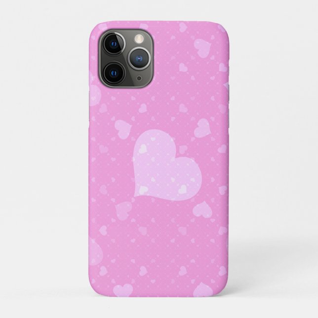 Pink Hearts with Love Case-Mate iPhone Case (Back)