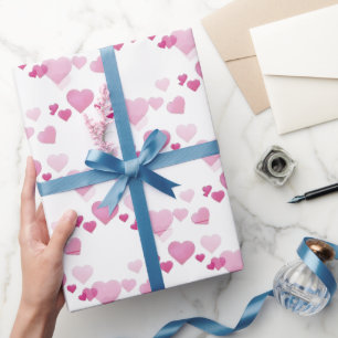 Pink Hearts Wrapping Paper