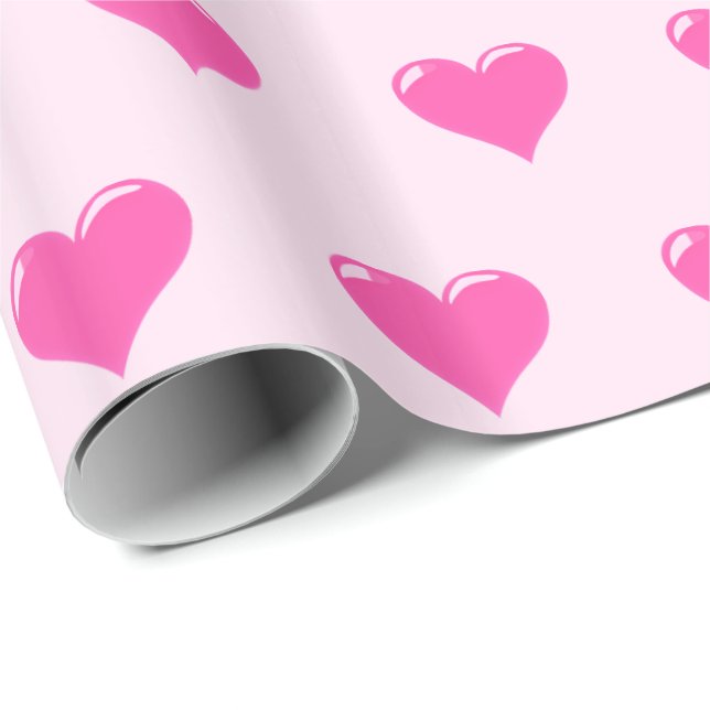 Pink Hearts Wrapping Paper (Roll Corner)