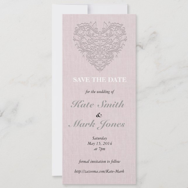Pink HeartyChic Save The Date (Front)