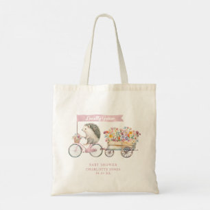 Pink Hedgehog Baby Shower Favour Tote Bag