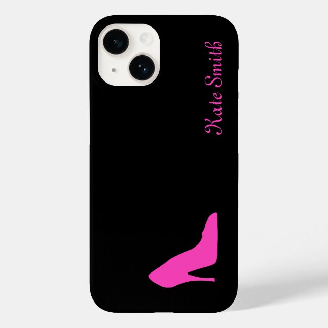 Pink Heel on Black Case-Mate iPhone Case (Back)
