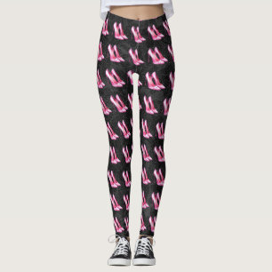 Pink Heels Shoes Leggings