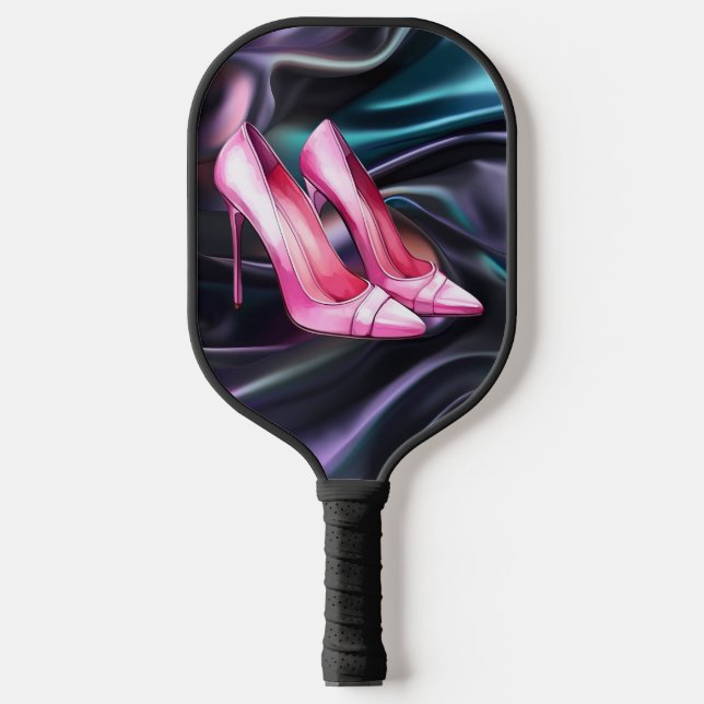 Pink Heels Shoes Pickleball Paddle (Front)