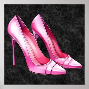 Pink Heels Shoes Poster