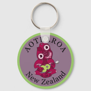 Pink Hei Tiki playing ukelele Key Ring
