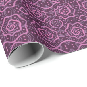 "Pink helices” arabesque pattern in pink & purple Wrapping Paper