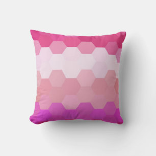 Pink Hexagon Chevron Pattern Cushion