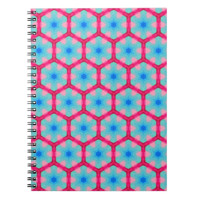 Pink Hexagon Pattern Notebook (Front)