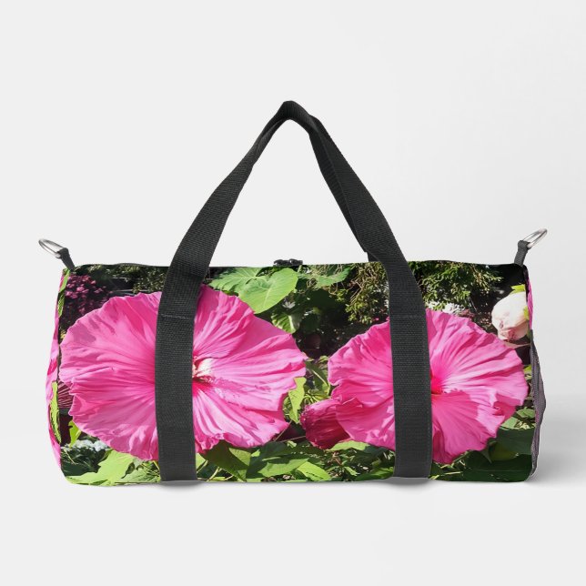 Pink Hibiscius Duffel Bag (Front)