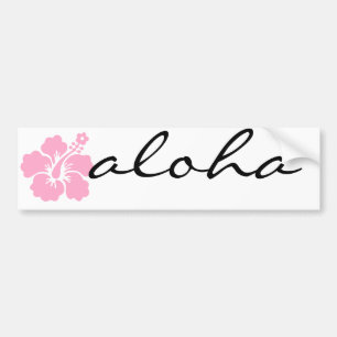pink hibiscus aloha flower V Bumper Sticker