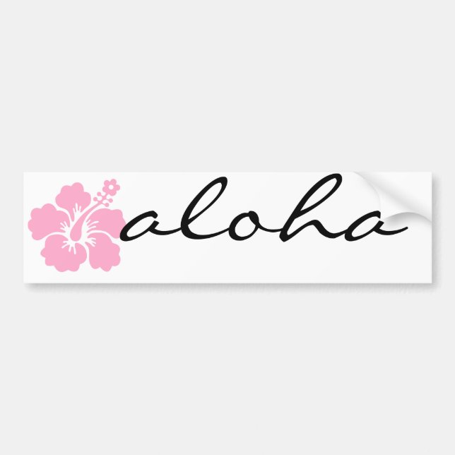 pink hibiscus aloha flower V Bumper Sticker (Front)