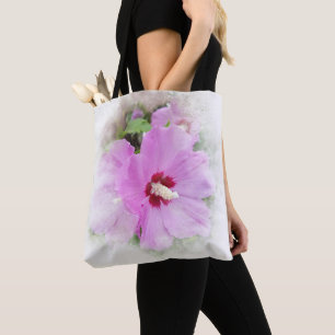 Pink Hibiscus Blossom Tote Bag