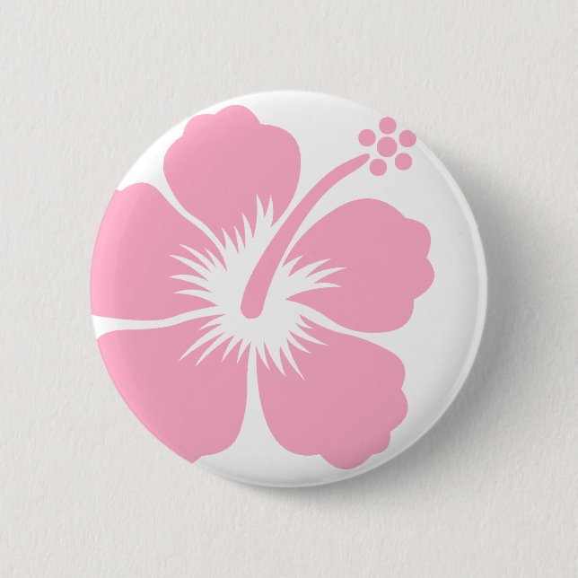 Pink hibiscus F 6 Cm Round Badge (Front)