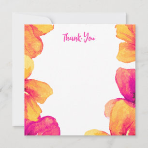 Pink Hibiscus Floral Bridal Shower Invitation