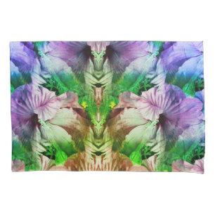Pink Hibiscus Flower Abstract Distressed     Pillowcase