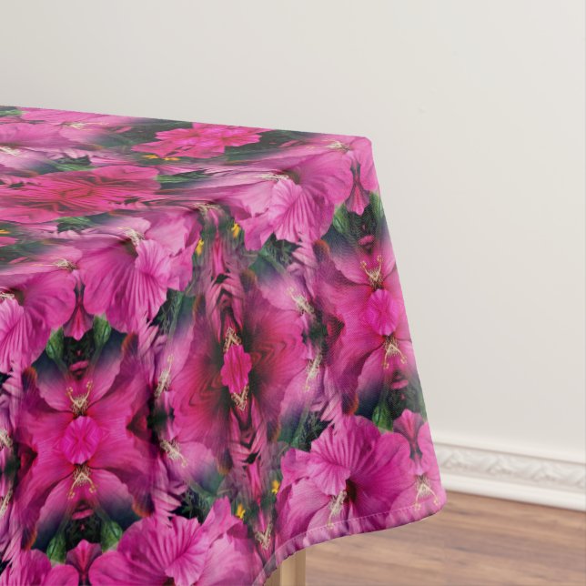 Pink Hibiscus Flower Abstract   Tablecloth (In Situ)