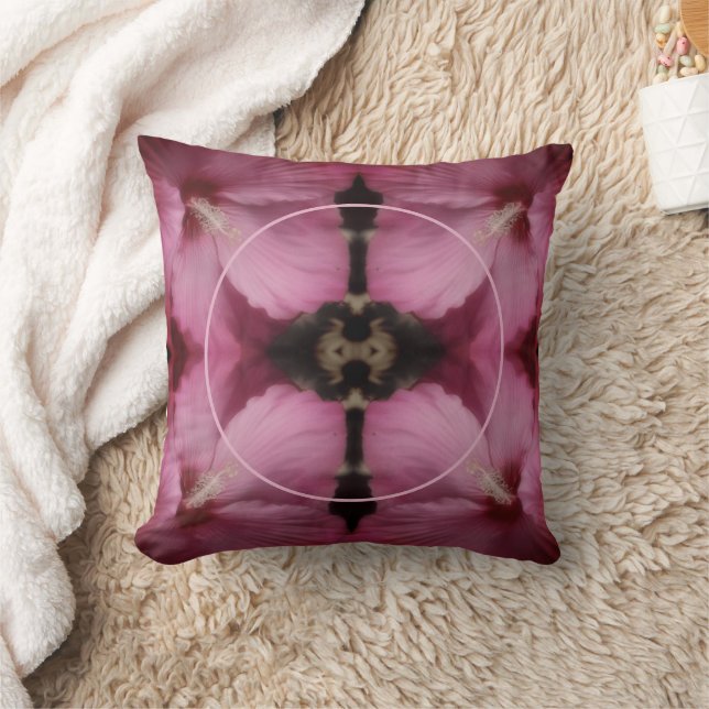 Pink Hibiscus Flower Create Your Own Photo Cushion (Blanket)