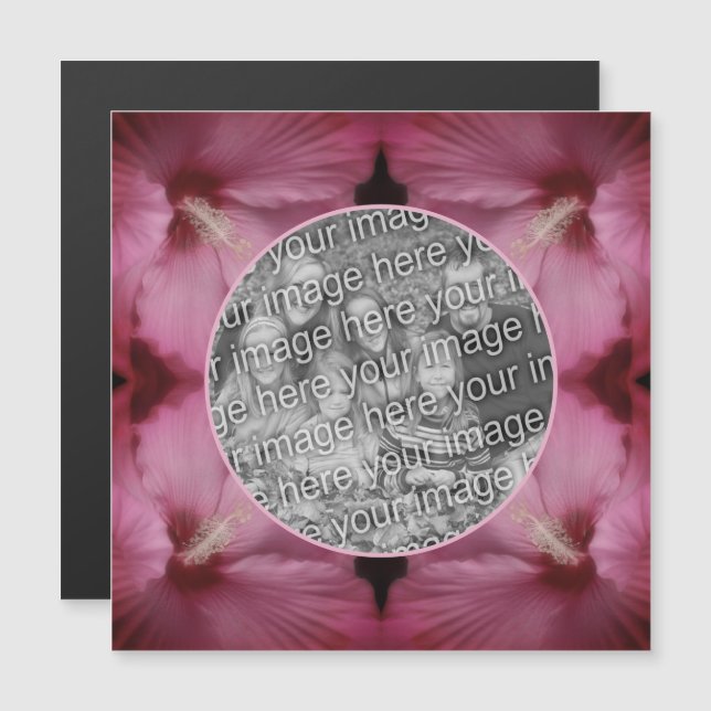 Pink Hibiscus Flower Create Your Own Photo Magnet (Front/Back)