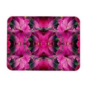 Pink Hibiscus Flower Frame Create Your Own Photo Magnet