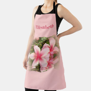 pink hibiscus flower in water apron