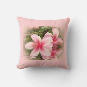 pink hibiscus flower in water cushion