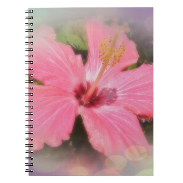 Pink Hibiscus Flower Notebook (Front)