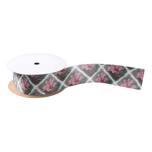 PINK HIBISCUS FLOWER RIBBON SATIN RIBBON