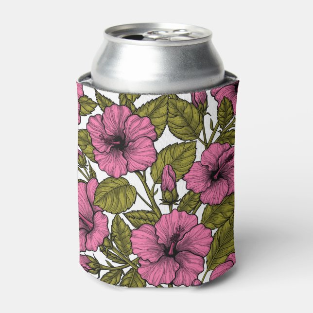 Pink hibiscus flowers can cooler (Can Front)