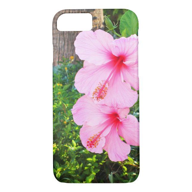 Pink Hibiscus flowers Case-Mate iPhone Case (Back)
