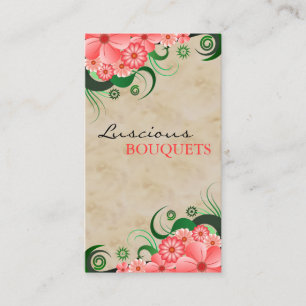 Pink Hibiscus Flowers Floral Business Cards