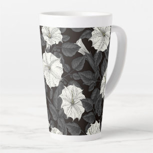 Pink hibiscus flowers latte mug