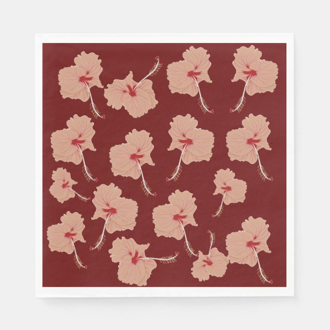 Pink Hibiscus flowers Napkin (Front)