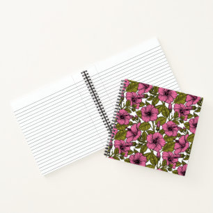 Pink hibiscus flowers notebook