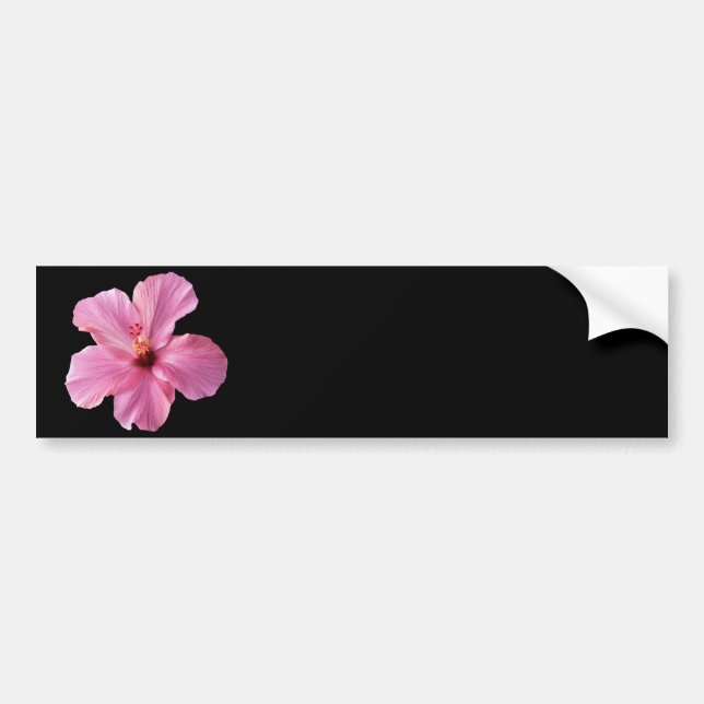 Pink Hibiscus Hawaii Flower Customised Template Bumper Sticker (Front)