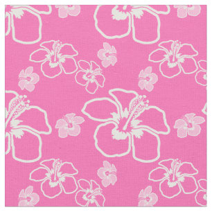 Pink Hibiscus Hawaiian Fabric