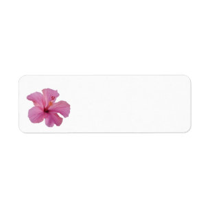 Pink Hibiscus Hawaiian Flower Customised Template Return Address Label