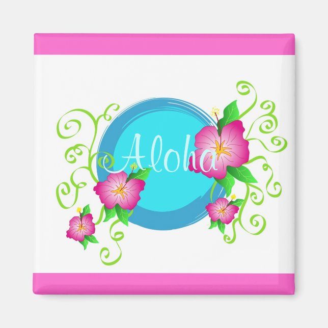 Pink hibiscus - Magnet (Front)