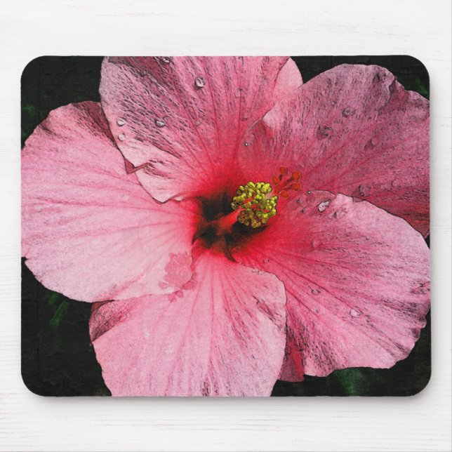 Pink Hibiscus Mousepad (Front)