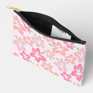 Pink Hibiscus, Pink Flowers, Pattern Of Flowers Accessory Pouch
