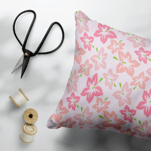 Pink Hibiscus, Pink Flowers, Pattern Of Flowers Decorative Cushion