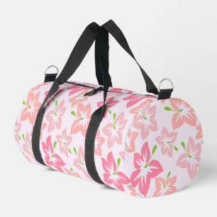 Pink Hibiscus, Pink Flowers, Pattern Of Flowers Duffle Bag