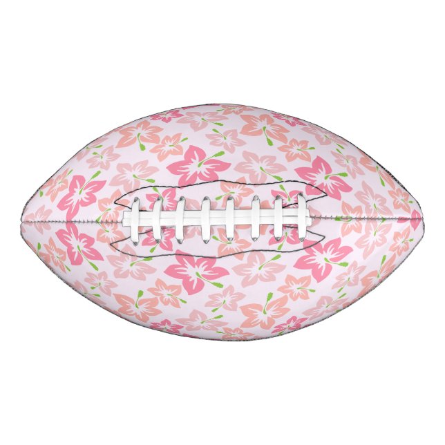 Pink Hibiscus, Pink Flowers, Pattern Of Flowers Football (Front)