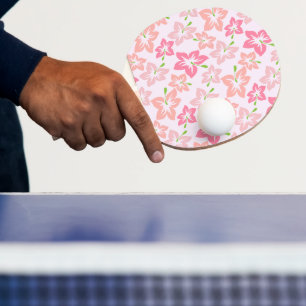 Pink Hibiscus, Pink Flowers, Pattern Of Flowers Ping Pong Paddle